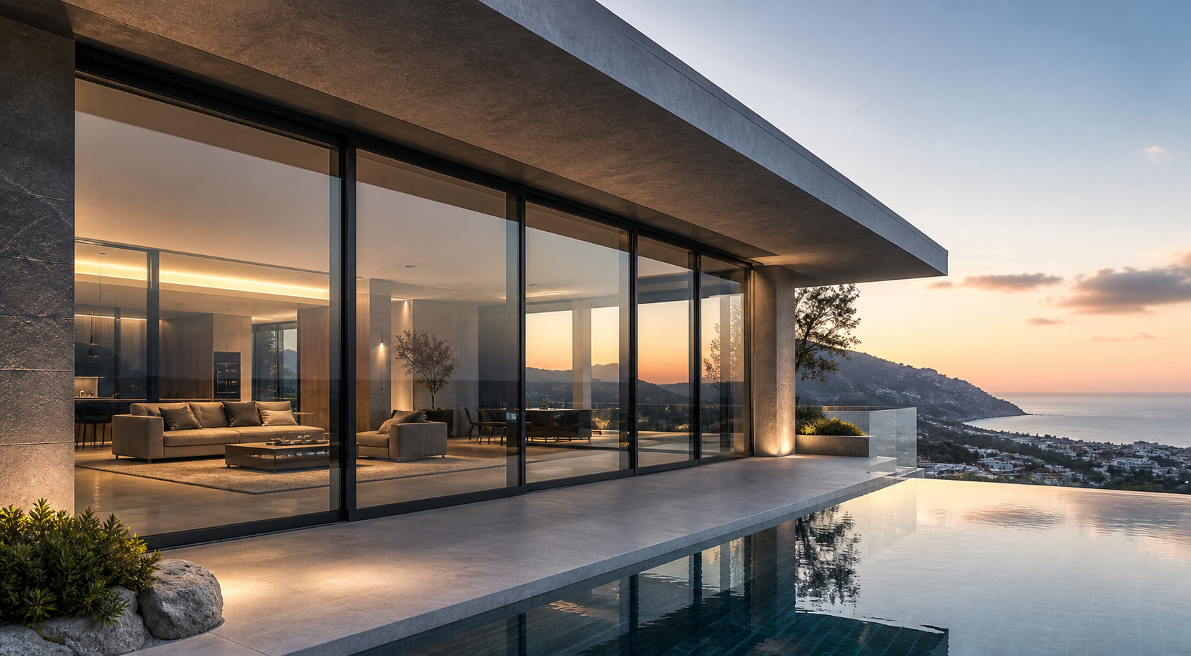 Terraza premium con puerta elevable y vista panorámica